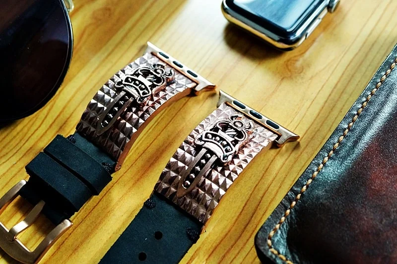 Apple-Watch-Armband mit Schwert-Anhänger (versilbert, gelbe Bronze, rosafarbene Bronze) für Serie 123456 SE, 38/40mm oder 42/44mm, Panerai, Seiko, Rolex – Bild 4