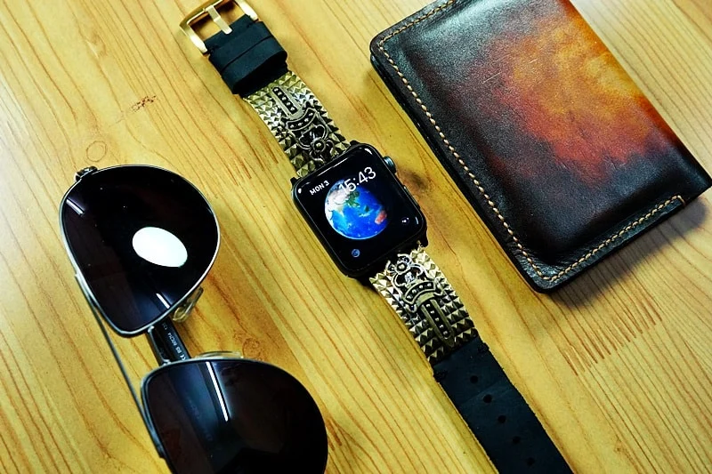 Apple-Watch-Armband mit Schwert-Anhänger (versilbert, gelbe Bronze, rosafarbene Bronze) für Serie 123456 SE, 38/40mm oder 42/44mm, Panerai, Seiko, Rolex – Bild 5