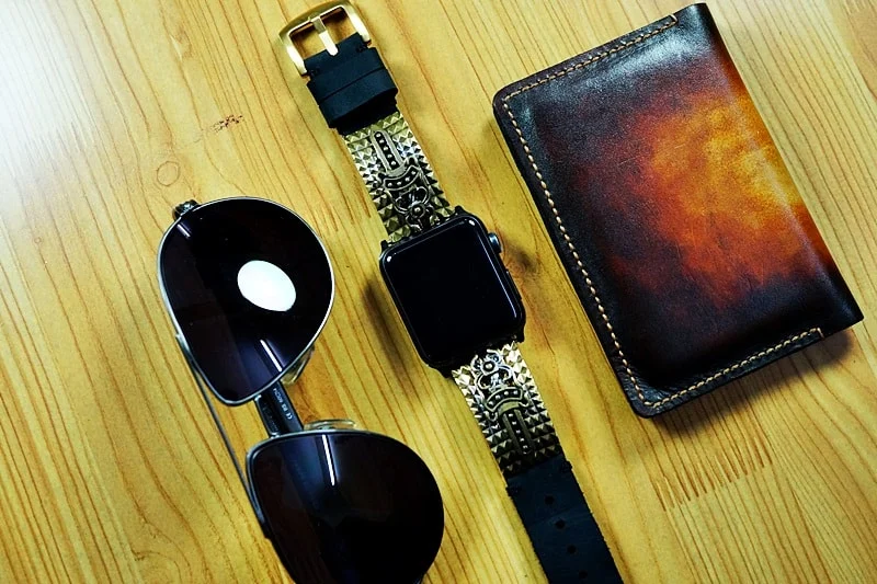 Apple-Watch-Armband mit Schwert-Anhänger (versilbert, gelbe Bronze, rosafarbene Bronze) für Serie 123456 SE, 38/40mm oder 42/44mm, Panerai, Seiko, Rolex – Bild 6