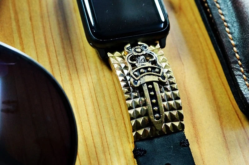 Apple-Watch-Armband mit Schwert-Anhänger (versilbert, gelbe Bronze, rosafarbene Bronze) für Serie 123456 SE, 38/40mm oder 42/44mm, Panerai, Seiko, Rolex – Bild 7