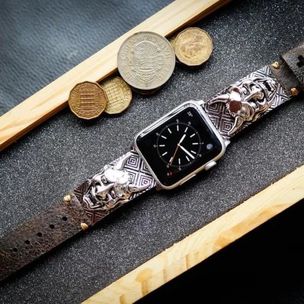 Hanya Silver Plated 925 Pendants Strap ( 2pieces) for Panerai or Apple Watch 123456 SE.