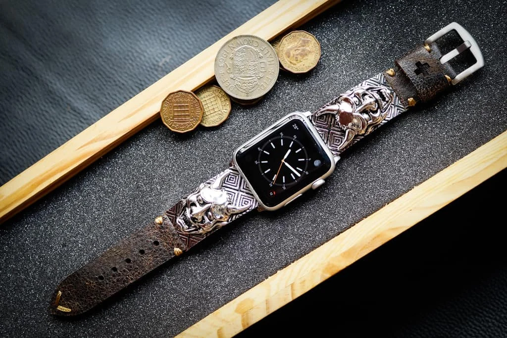 Hanya Silver Plated 925 Pendants Strap ( 2pieces) for Panerai or Apple Watch 123456 SE.