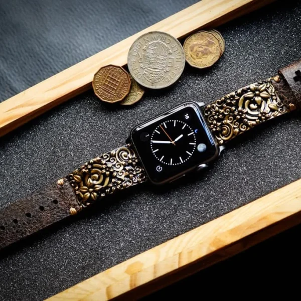 Sakura Yellow Bronze Pendants Strap ( 2pieces) for Panerai or Apple Watch 123456 SE.
