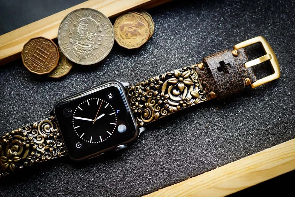 Sakura Yellow Bronze Pendants Strap ( 2pieces) for Panerai or Apple Watch 123456 SE. – image 2