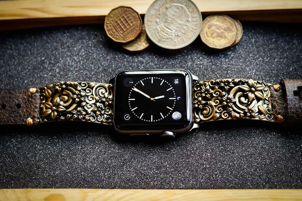 Sakura Yellow Bronze Pendants Strap ( 2pieces) for Panerai or Apple Watch 123456 SE. – image 3