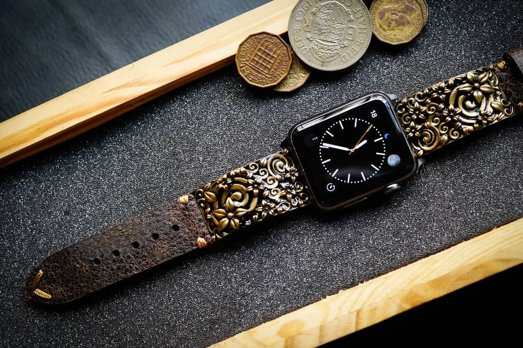 Sakura Yellow Bronze Pendants Strap ( 2pieces) for Panerai or Apple Watch 123456 SE. – image 4