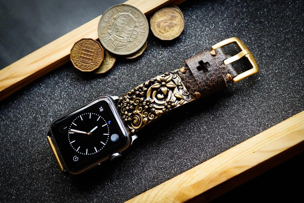 Sakura Yellow Bronze Pendants Strap ( 2pieces) for Panerai or Apple Watch 123456 SE. – image 6