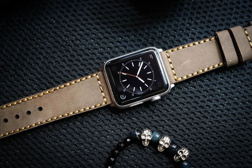 AWBF04-D3 Gold handgefertigt Vintage Leder Uhrenarmband für Apple Watch Serie 1,2,3,4,5,6,7,8,Ultra,SE Uhrenarmband Band – Bild 3
