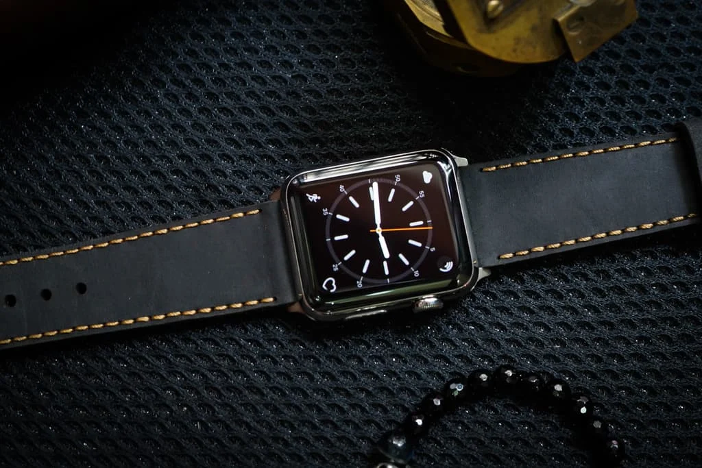AWBF05-D123 GOLD handgefertigt Vintage Leder Uhrenarmband incl. Lugs Adapter für Apple Watch 1 und 2 (oder Apple Watch Sport) 42mm oder 38mm – Bild 2