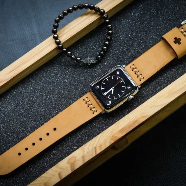 AWBF08-D4 handgefertigt Vintage Leder Uhrenarmband für Apple Watch Serie 1,2,3,4,5,6,7,8,Ultra,SE Uhrenarmband Band