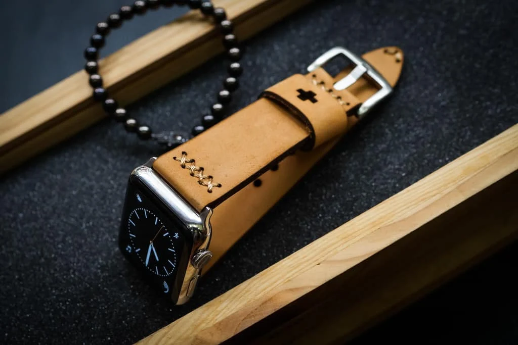 AWBF08-D4 handgefertigt Vintage Leder Uhrenarmband für Apple Watch Serie 1,2,3,4,5,6,7,8,Ultra,SE Uhrenarmband Band – Bild 5