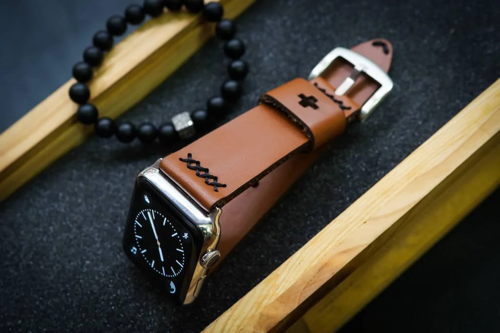 AWBF08-D60 handgefertigt Vintage Leder Uhrenarmband für Apple Watch Serie 1,2,3,4,5,6,7,8,Ultra,SE Uhrenarmband Band – Bild 5