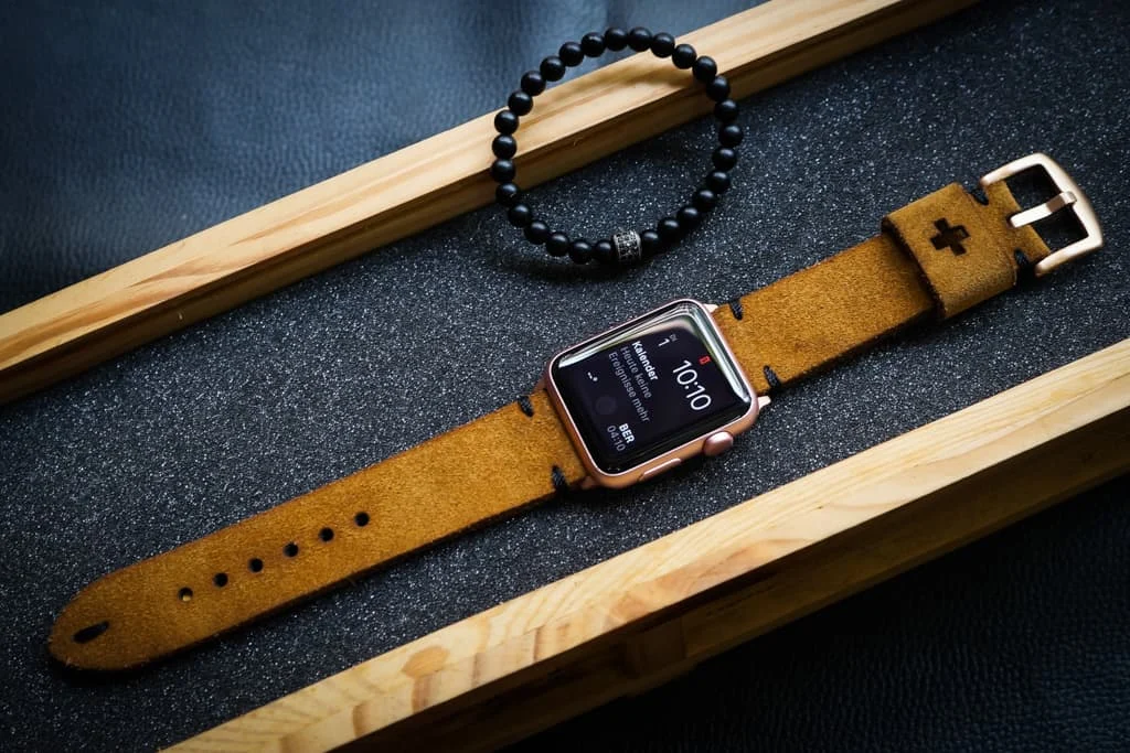 AWBF015-DLV handgefertigt Vintage Leder Uhrenarmband für Apple Watch Serie 1,2,3,4,5,6,7,8,Ultra,SE Uhrenarmband Band