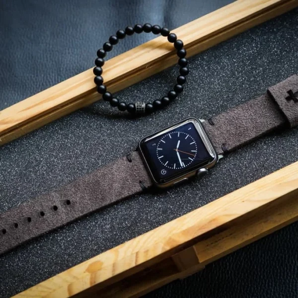 AWBF015-DLX handgefertigt Vintage Leder Uhrenarmband für Apple Watch Serie 1,2,3,4,5,6,7,8,Ultra,SE Uhrenarmband Band
