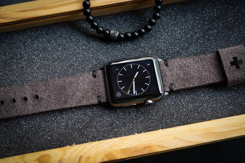 AWBF015-DLX handgefertigt Vintage Leder Uhrenarmband für Apple Watch Serie 1,2,3,4,5,6,7,8,Ultra,SE Uhrenarmband Band – Bild 3