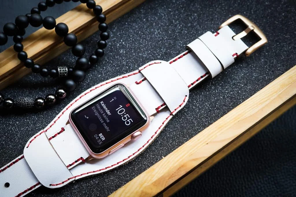 AWBF018-D91 Cuff handgefertigt Vintage Leder Uhrenarmband für Apple Watch Serie 1,2,3,4,5,6,7,8,Ultra,SE Uhrenarmband Band – Bild 2