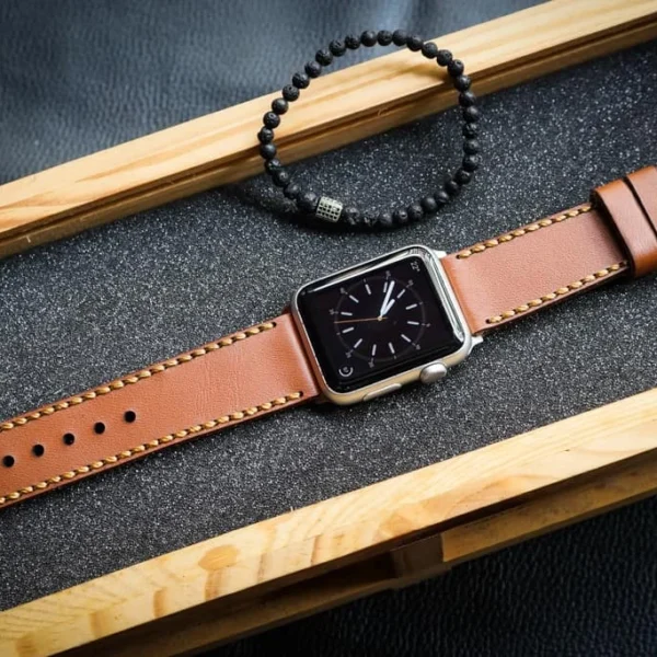 AWBF018-D60 handgefertigt Vintage Leder Uhrenarmband für Apple Watch Serie 1,2,3,4,5,6,7,8,Ultra,SE Uhrenarmband Band
