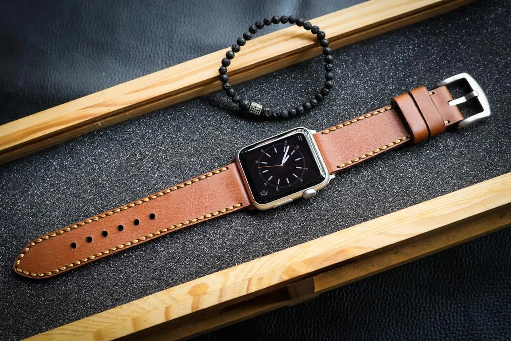 AWBF018-D60 handgefertigt Vintage Leder Uhrenarmband für Apple Watch Serie 1,2,3,4,5,6,7,8,Ultra,SE Uhrenarmband Band
