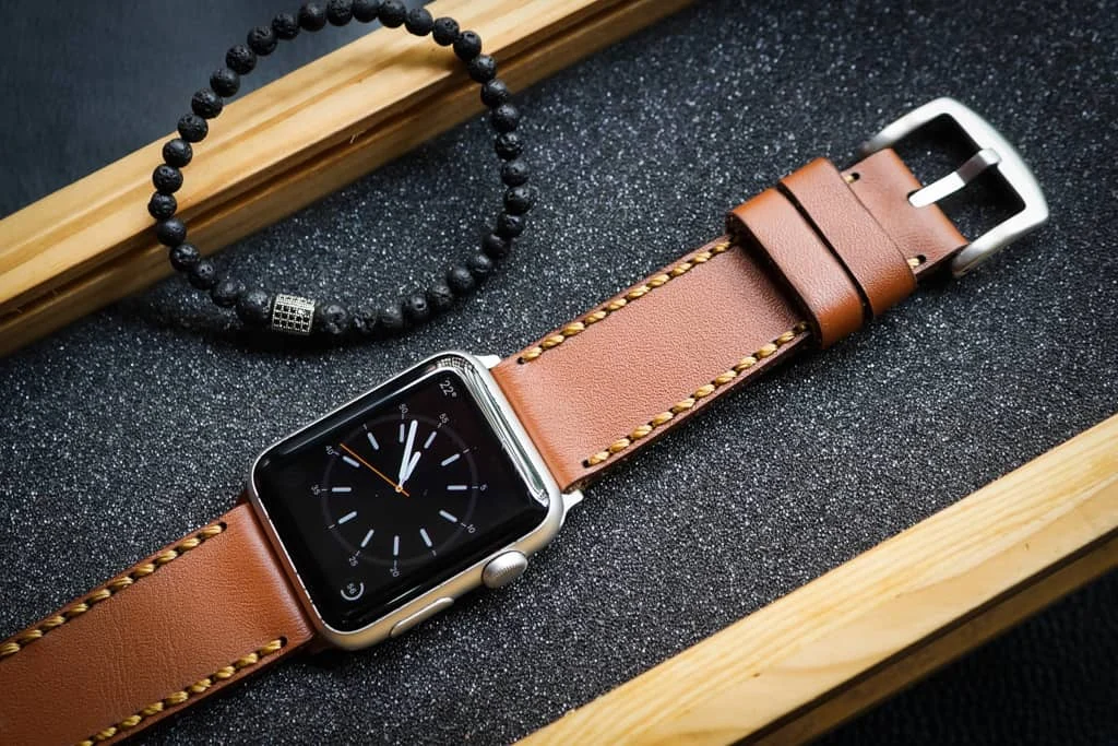 AWBF018-D60 handgefertigt Vintage Leder Uhrenarmband für Apple Watch Serie 1,2,3,4,5,6,7,8,Ultra,SE Uhrenarmband Band – Bild 2