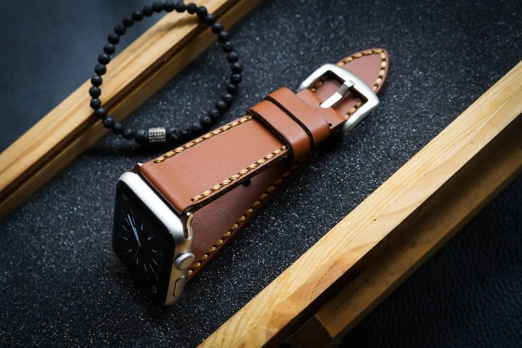 AWBF018-D60 handgefertigt Vintage Leder Uhrenarmband für Apple Watch Serie 1,2,3,4,5,6,7,8,Ultra,SE Uhrenarmband Band – Bild 6