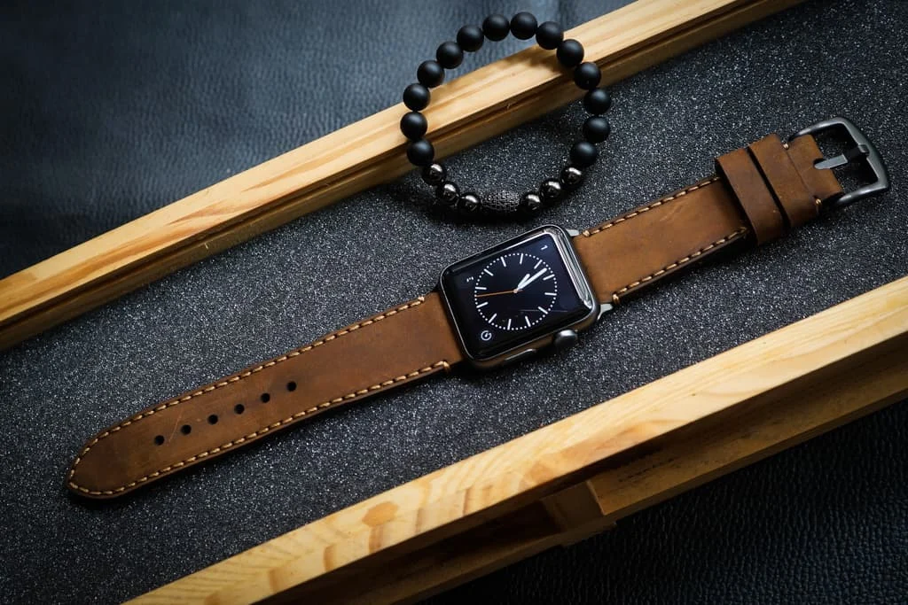 AWBF018-D5 handgefertigt Vintage Leder Uhrenarmband für Apple Watch Serie 1,2,3,4,5,6,7,8,Ultra,SE Uhrenarmband Band