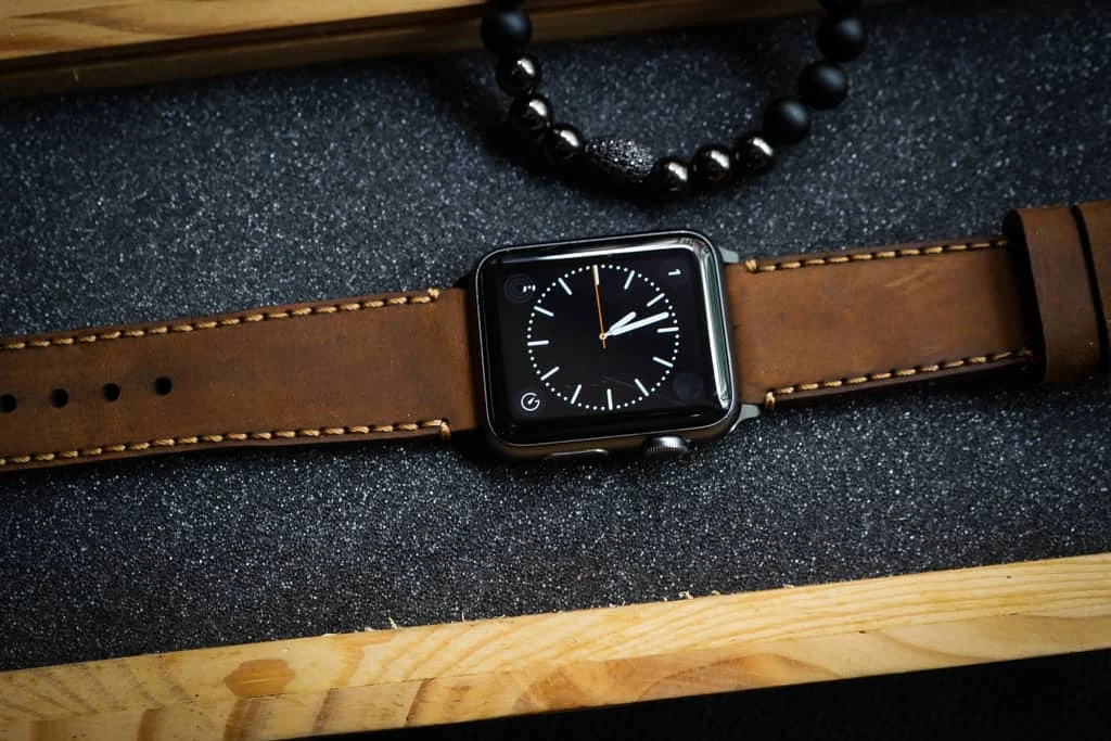 AWBF018-D5 handgefertigt Vintage Leder Uhrenarmband für Apple Watch Serie 1,2,3,4,5,6,7,8,Ultra,SE Uhrenarmband Band – Bild 3