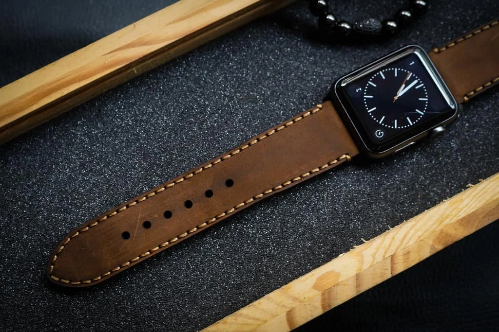 AWBF018-D5 handgefertigt Vintage Leder Uhrenarmband für Apple Watch Serie 1,2,3,4,5,6,7,8,Ultra,SE Uhrenarmband Band – Bild 4