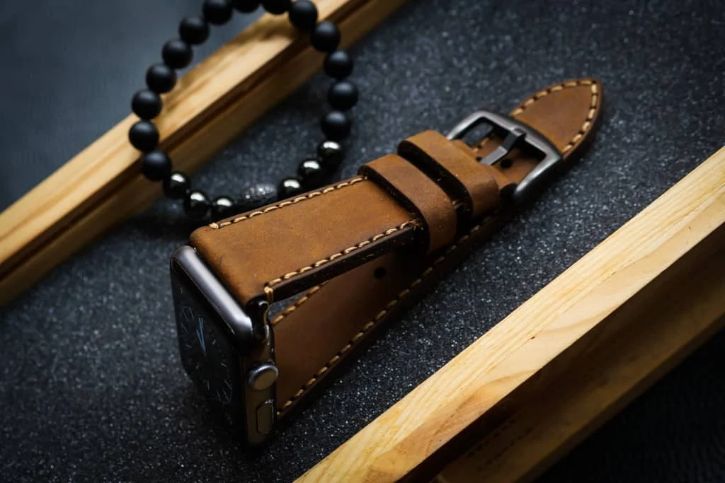 AWBF018-D5 handgefertigt Vintage Leder Uhrenarmband für Apple Watch Serie 1,2,3,4,5,6,7,8,Ultra,SE Uhrenarmband Band – Bild 6