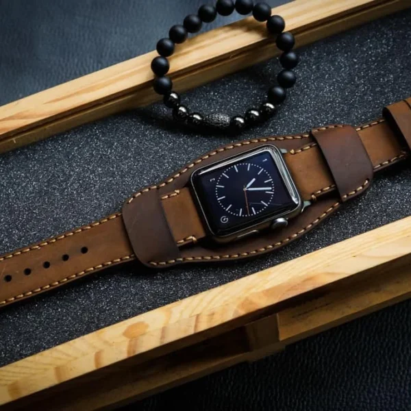 AWBF018-D5 Cuff handgefertigt Vintage Leder Uhrenarmband für Apple Watch Serie 1,2,3,4,5,6,7,8,Ultra,SE Uhrenarmband Band