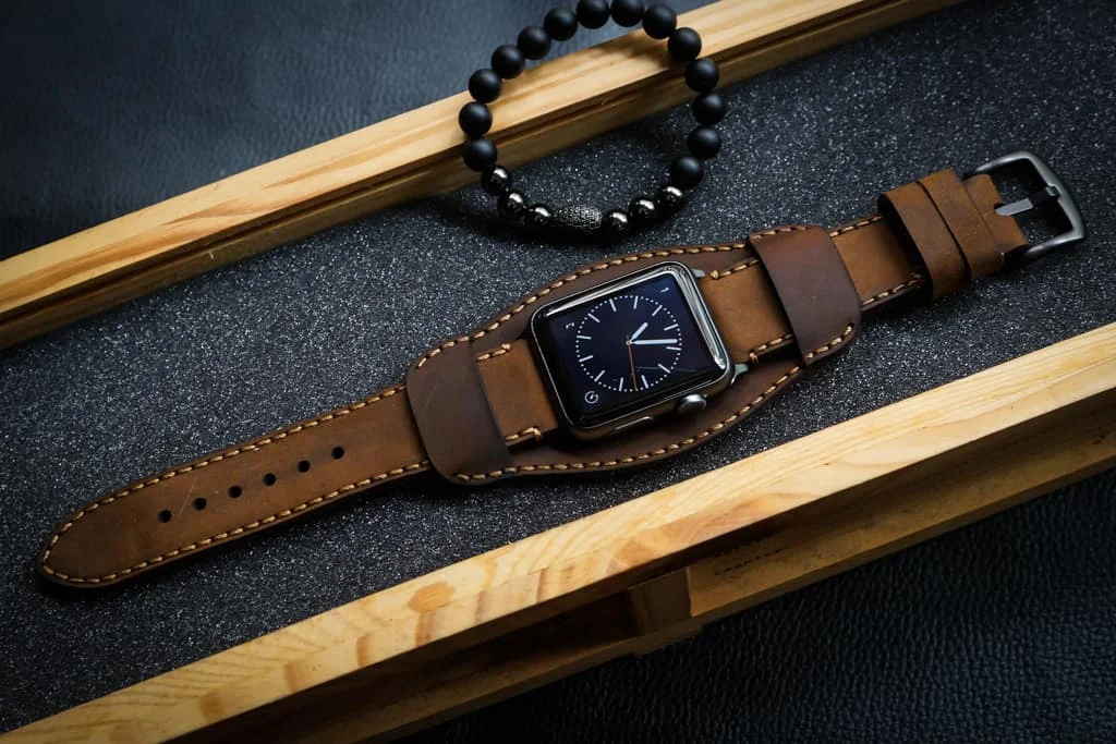 AWBF018-D5 Cuff handgefertigt Vintage Leder Uhrenarmband für Apple Watch Serie 1,2,3,4,5,6,7,8,Ultra,SE Uhrenarmband Band