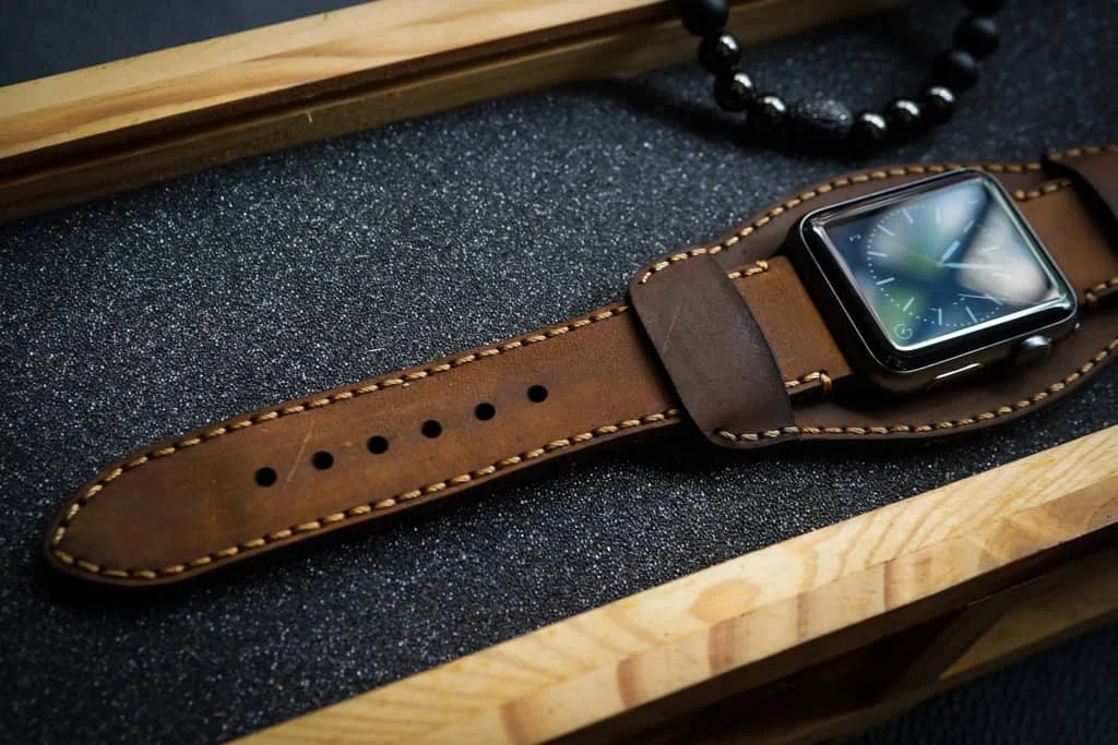 AWBF018-D5 Cuff handgefertigt Vintage Leder Uhrenarmband für Apple Watch Serie 1,2,3,4,5,6,7,8,Ultra,SE Uhrenarmband Band – Bild 4