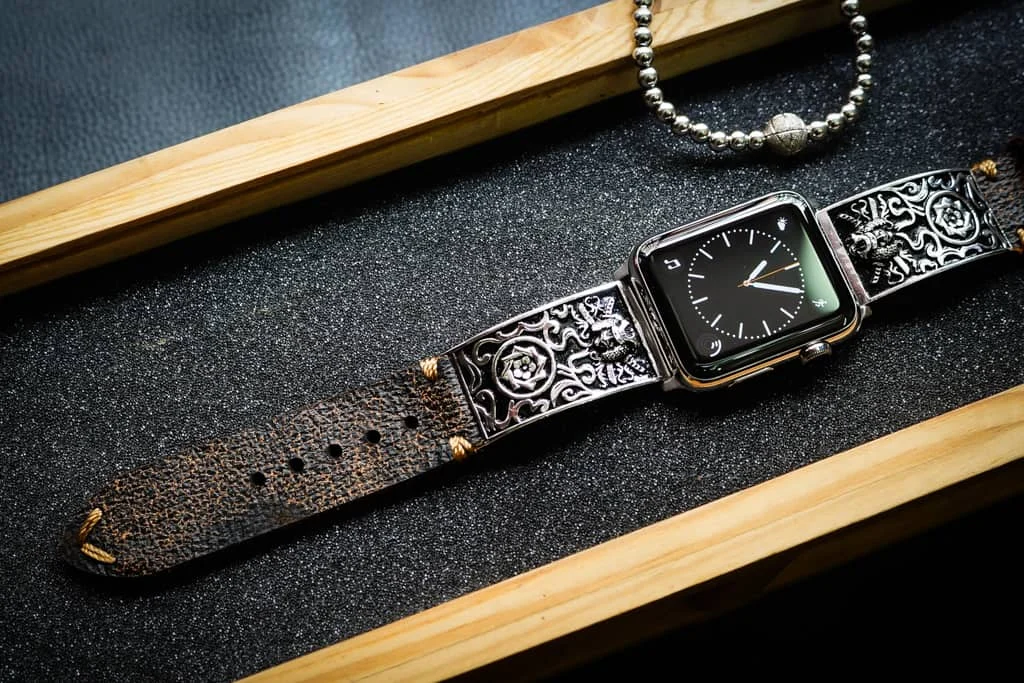 Samurai Silver Plated Pendants Apple Watch Strap Band ( 2pieces) for Panerai or Apple Watch Series 1,2,3,4,5,6,7,SE – image 4