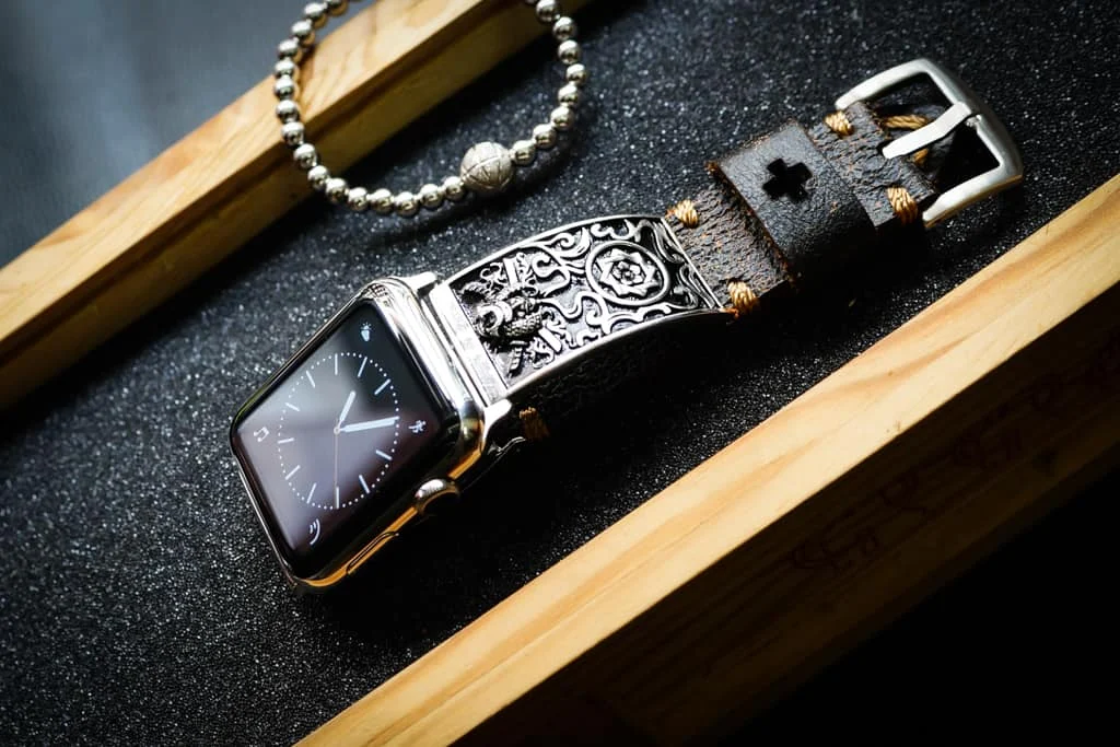 Samurai Silver Plated Pendants Apple Watch Strap Band ( 2pieces) for Panerai or Apple Watch Series 1,2,3,4,5,6,7,SE – image 6