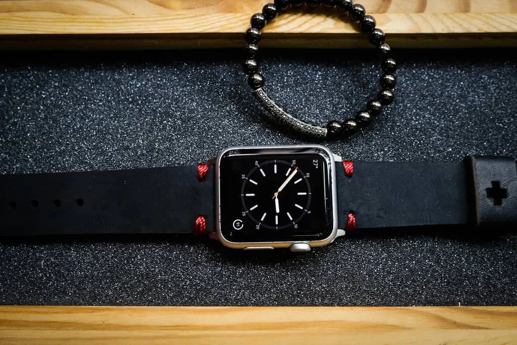 AWBF20-D123 Red handgefertigt Vintage Leder Uhrenarmband für Apple Watch Serie 1,2,3,4,5,6,7,8,Ultra,SE Uhrenarmband Band – Bild 3