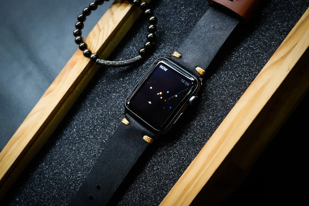 AWBF20-D123 Gold handgefertigt Vintage Leder Uhrenarmband für Apple Watch Serie 1,2,3,4,5,6,7,8,Ultra,SE Uhrenarmband Band – Bild 5