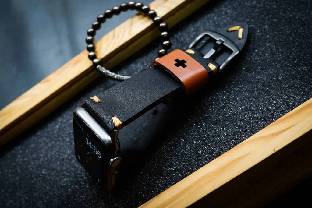 AWBF20-D123 Gold handgefertigt Vintage Leder Uhrenarmband für Apple Watch Serie 1,2,3,4,5,6,7,8,Ultra,SE Uhrenarmband Band – Bild 6