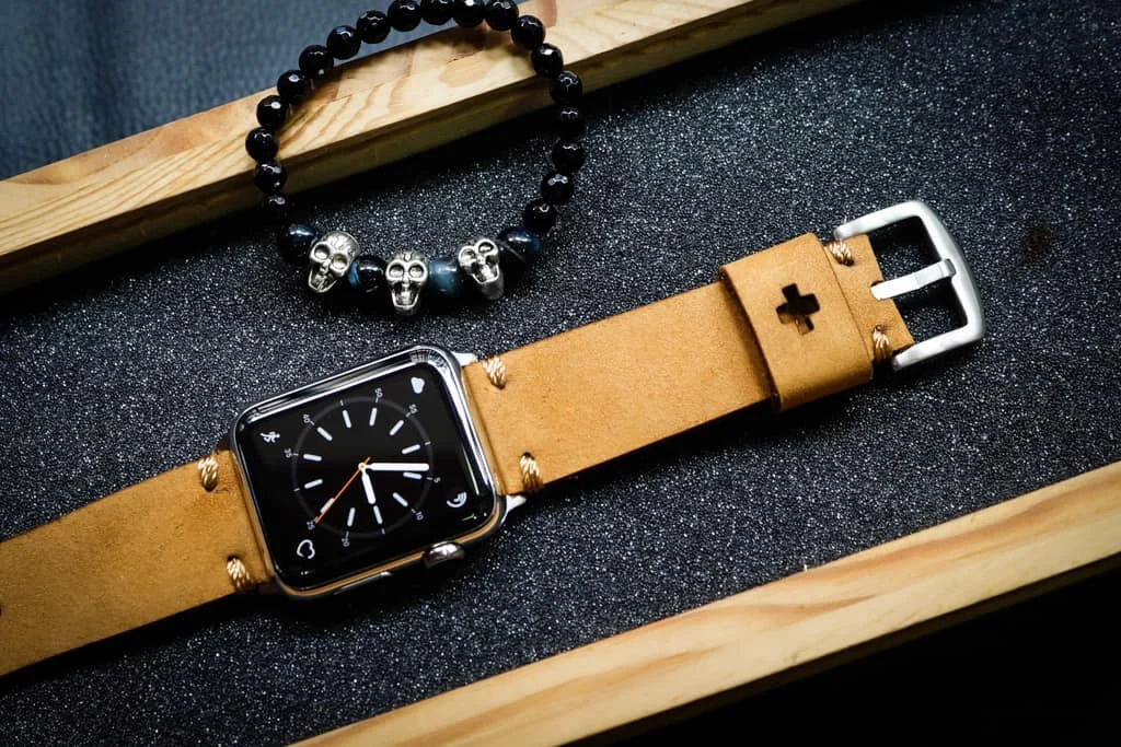 AWBF20-D4 handgefertigt Vintage Leder Uhrenarmband für Apple Watch Serie 1,2,3,4,5,6,7,8,Ultra,SE Uhrenarmband Band – Bild 2