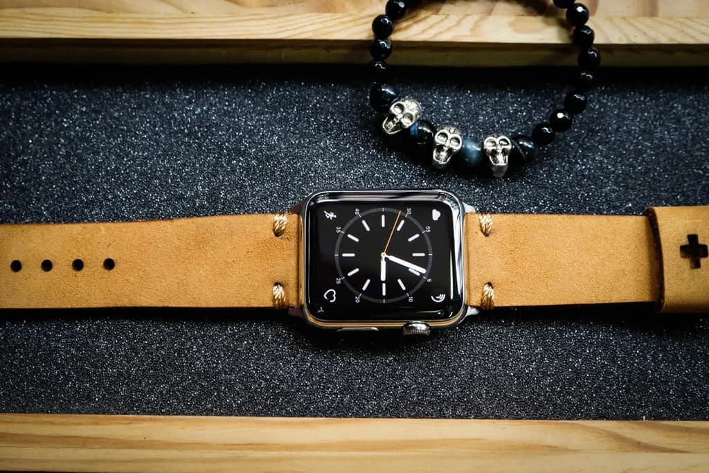 AWBF20-D4 handgefertigt Vintage Leder Uhrenarmband für Apple Watch Serie 1,2,3,4,5,6,7,8,Ultra,SE Uhrenarmband Band – Bild 3