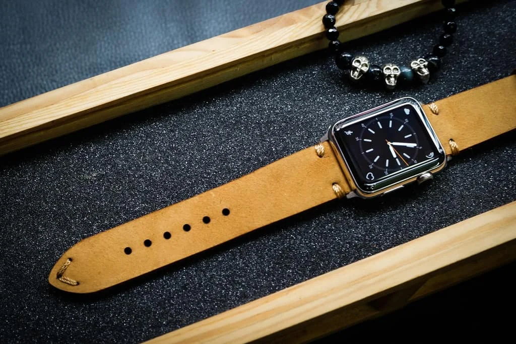 AWBF20-D4 handgefertigt Vintage Leder Uhrenarmband für Apple Watch Serie 1,2,3,4,5,6,7,8,Ultra,SE Uhrenarmband Band – Bild 4