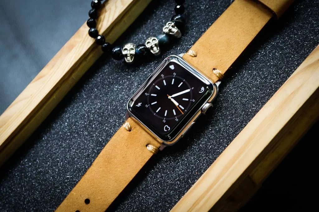 AWBF20-D4 handgefertigt Vintage Leder Uhrenarmband für Apple Watch Serie 1,2,3,4,5,6,7,8,Ultra,SE Uhrenarmband Band – Bild 5