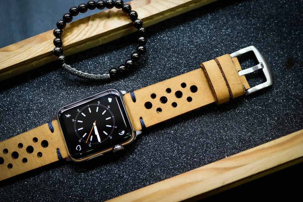 AWBF24-D4 handgefertigt Vintage Leder Uhrenarmband für Apple Watch Serie 1,2,3,4,5,6,7,8,Ultra,SE Uhrenarmband Band – Bild 2