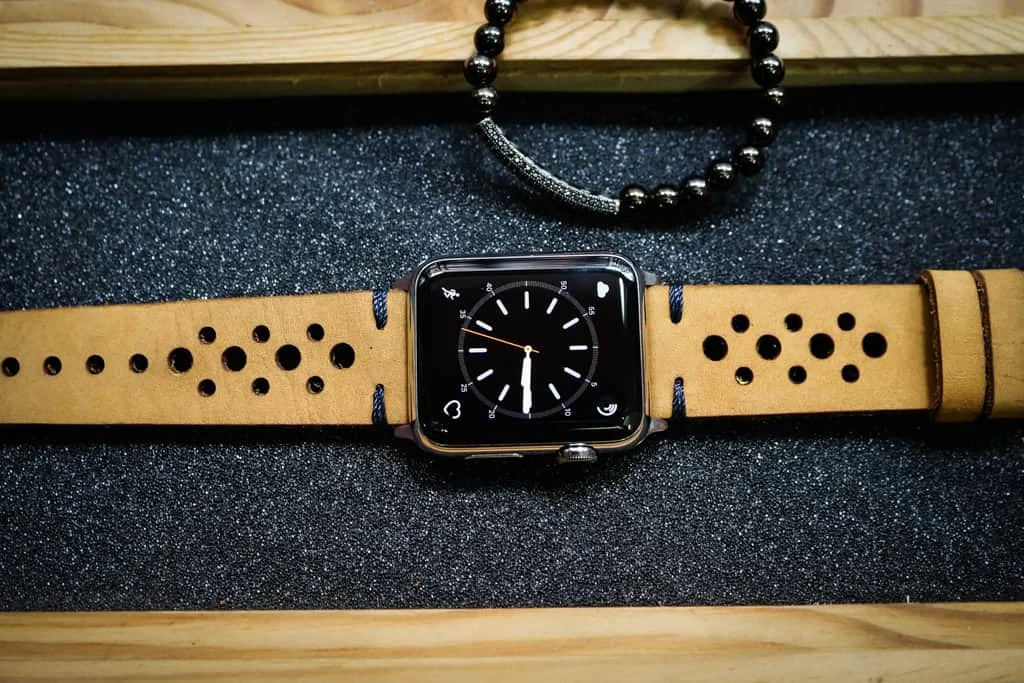 AWBF24-D4 handgefertigt Vintage Leder Uhrenarmband für Apple Watch Serie 1,2,3,4,5,6,7,8,Ultra,SE Uhrenarmband Band – Bild 3
