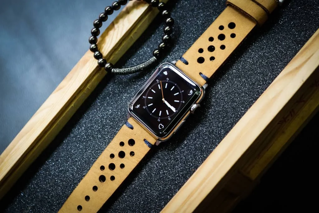 AWBF24-D4 handgefertigt Vintage Leder Uhrenarmband für Apple Watch Serie 1,2,3,4,5,6,7,8,Ultra,SE Uhrenarmband Band – Bild 5