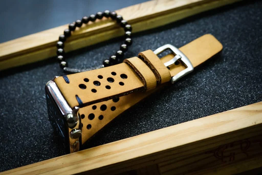 AWBF24-D4 handgefertigt Vintage Leder Uhrenarmband für Apple Watch Serie 1,2,3,4,5,6,7,8,Ultra,SE Uhrenarmband Band – Bild 6