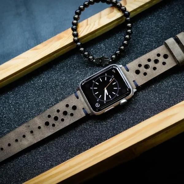 AWBF24-D3 handgefertigt Vintage Leder Uhrenarmband für Apple Watch Serie 1,2,3,4,5,6,7,8,Ultra,SE Uhrenarmband Band