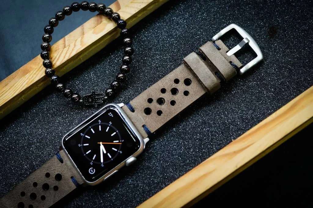 AWBF24-D3 handgefertigt Vintage Leder Uhrenarmband für Apple Watch Serie 1,2,3,4,5,6,7,8,Ultra,SE Uhrenarmband Band – Bild 2