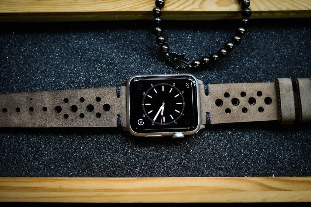 AWBF24-D3 handgefertigt Vintage Leder Uhrenarmband für Apple Watch Serie 1,2,3,4,5,6,7,8,Ultra,SE Uhrenarmband Band – Bild 3