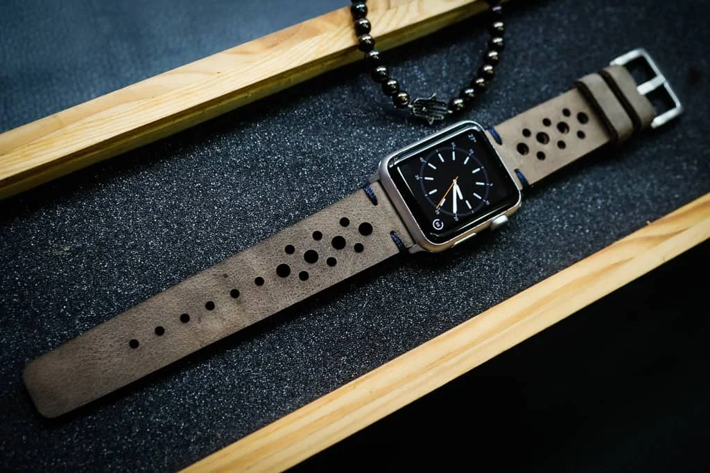 AWBF24-D3 handgefertigt Vintage Leder Uhrenarmband für Apple Watch Serie 1,2,3,4,5,6,7,8,Ultra,SE Uhrenarmband Band – Bild 4