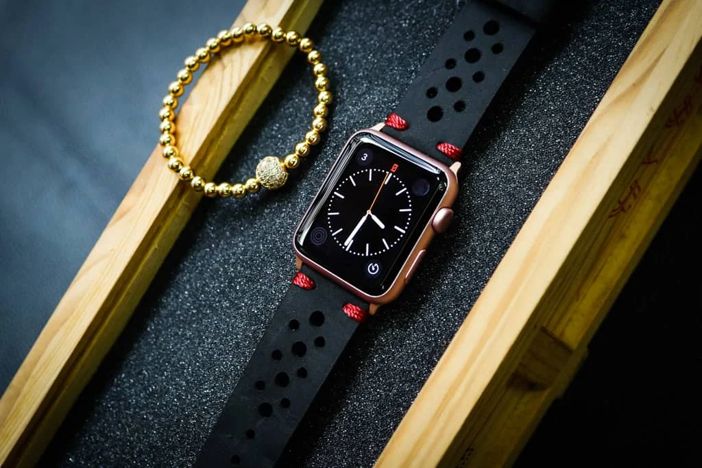 AWBF24-D123 Red handgefertigt Vintage Leder Uhrenarmband für Apple Watch Serie 1,2,3,4,5,6,7,8,Ultra,SE Uhrenarmband Band – Bild 5