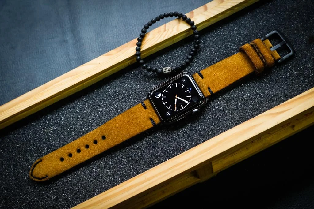 AWBF25-DLV handgefertigt Vintage Leder Uhrenarmband für Apple Watch Serie 1,2,3,4,5,6,7,8,Ultra,SE Uhrenarmband Band